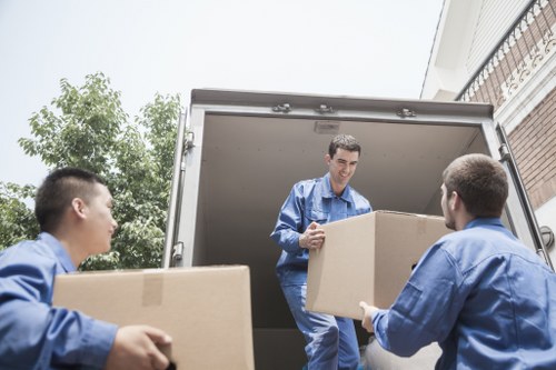 Careful unpacking and placement during a commercial move