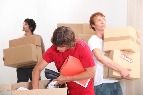 Packed student belongings ready for collection in a local flat