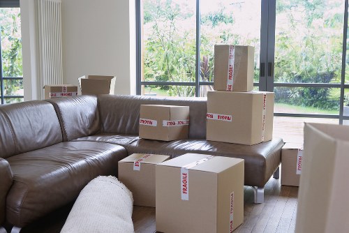 Packing boxes and household items prepared for removals in Kennington